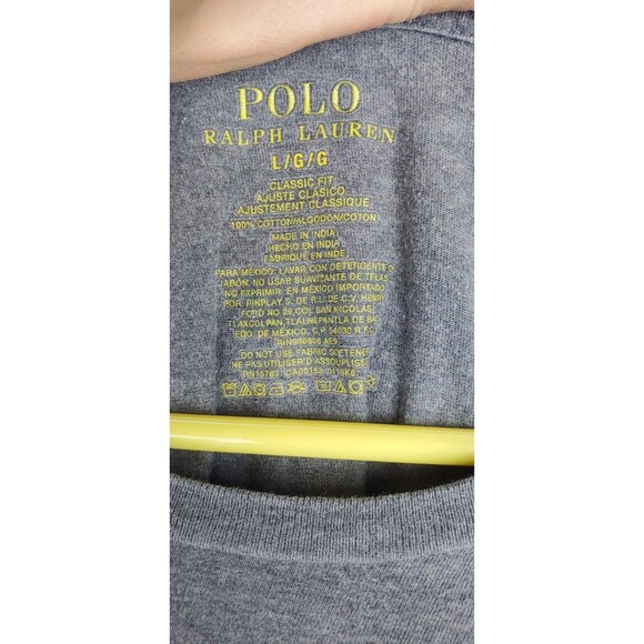 Polo Ralph Lauren Men's Large 100% Cotton Super Soft T-Shirt Gray Classic Fit - Picture 3 of 4